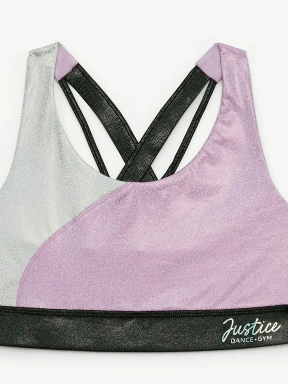 NWT Justice shimmery sports bra size Large 12/14